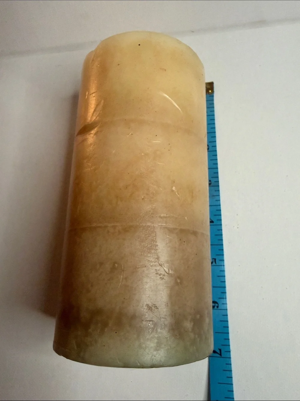 Pier 1 Two-Tone Beige to Brown Pillar Candle
